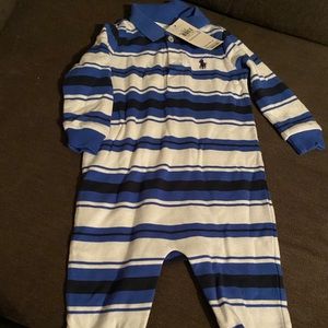 Striped polo one piece